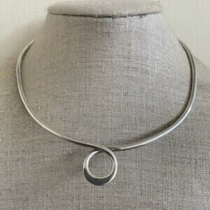 BOGO FREE Adjustable silver metal artisan choker necklace
